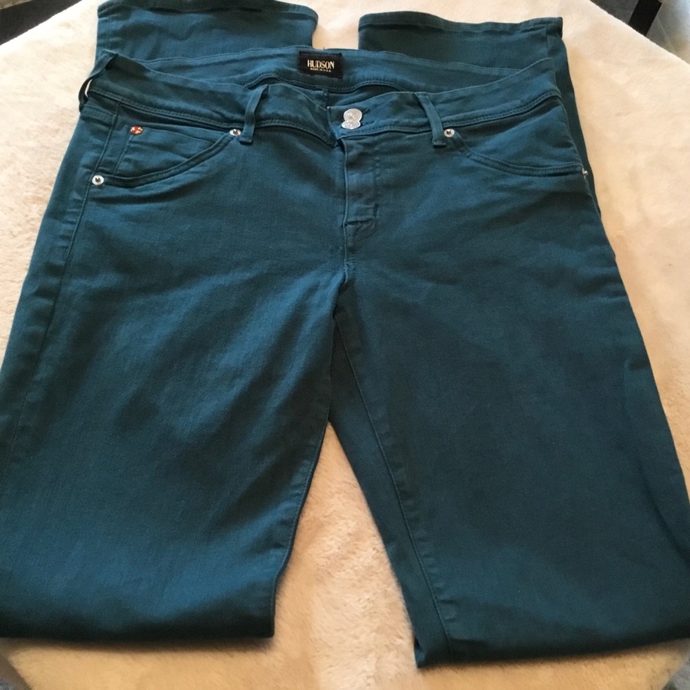 Hudson Jeans Beth Baby Boot Flap Pocket Teal Jeans - Size 32